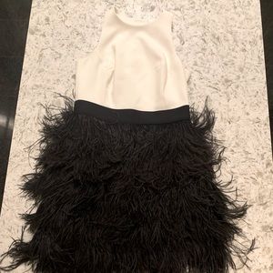 Feather skirt cocktail dress. Size 10. Like new